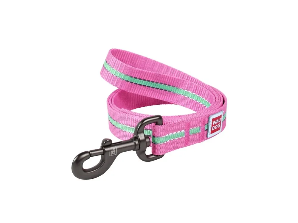 WAUDOG vodítko nylonové Glow růžové (122cm/2,0cm) Autentický