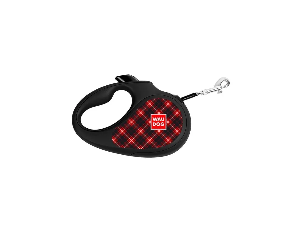 Oblíbený WAUDOG vodítko samonavíjecí Tartan - 15kg/5m/S