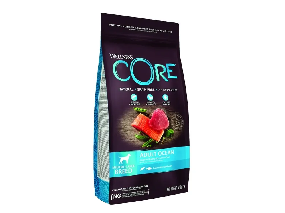 Wellness Core Dog Ocean Adult Large losos a tuňák 1,8kg Cenový Hit