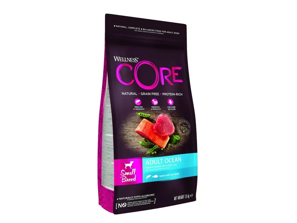 Wellness Core Dog Ocean Adult Small losos a tuňák 1,5kg Oblíbený