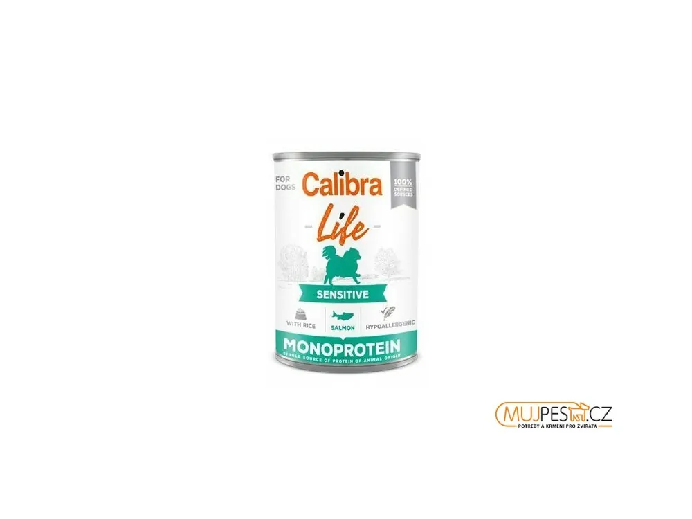 Calibra Dog Life konz.Sensitive Salmon with rice 400g Přímo Od Výrobce