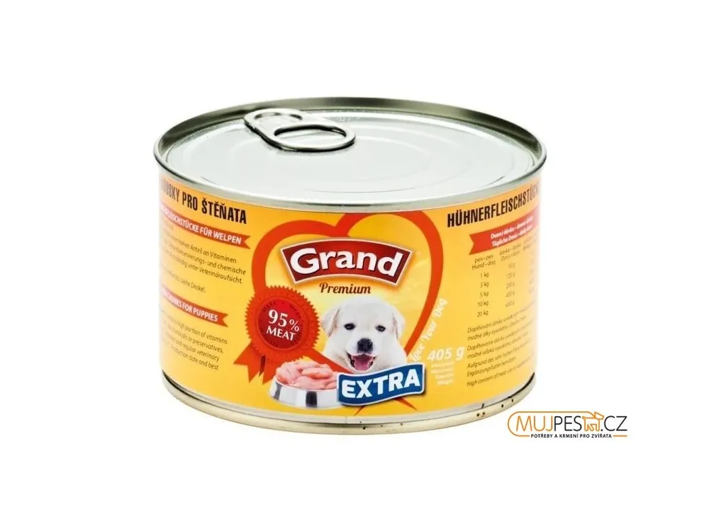 Speciální Cena GRAND konz. štěně Extra kuř.kousky 405g