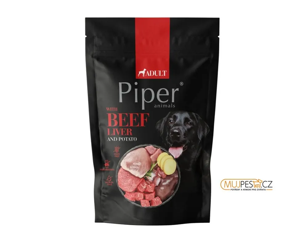 Ověřený PIPER s hovezími játry a bramborami, kapsicka pro