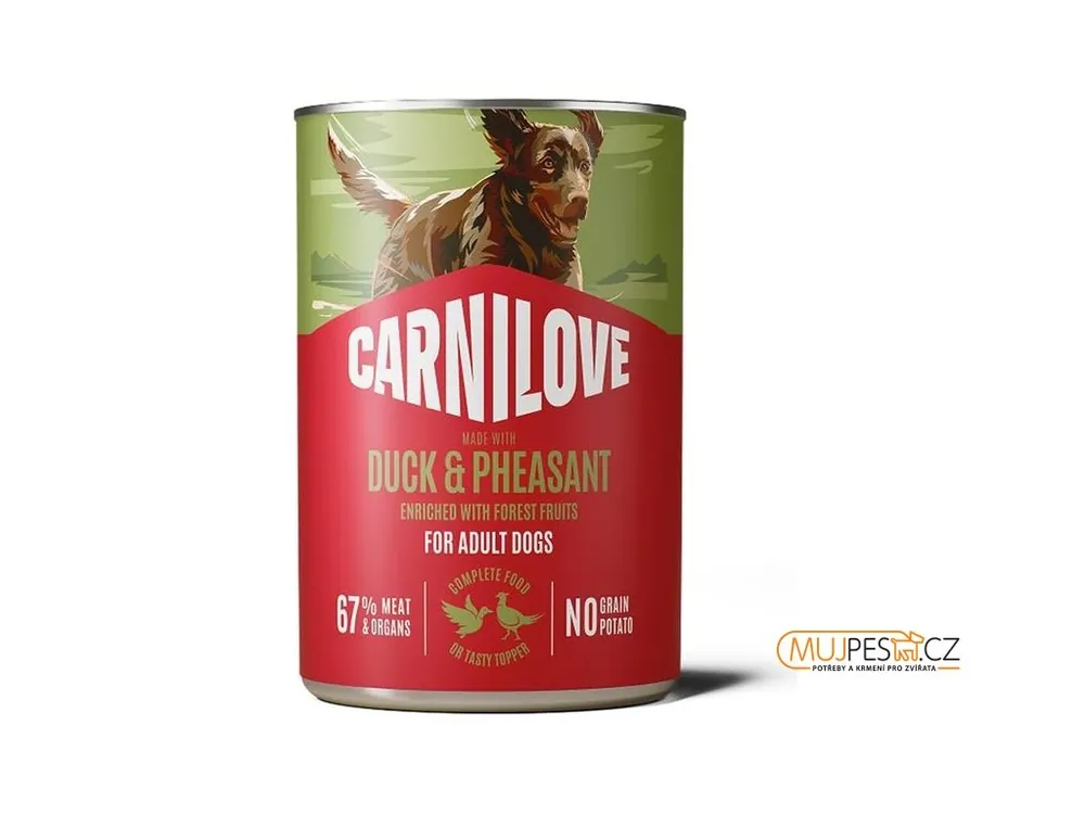 Nízká Cena CARNILOVE Dog CAN Paté Made with Duck & Pheasant 400 g