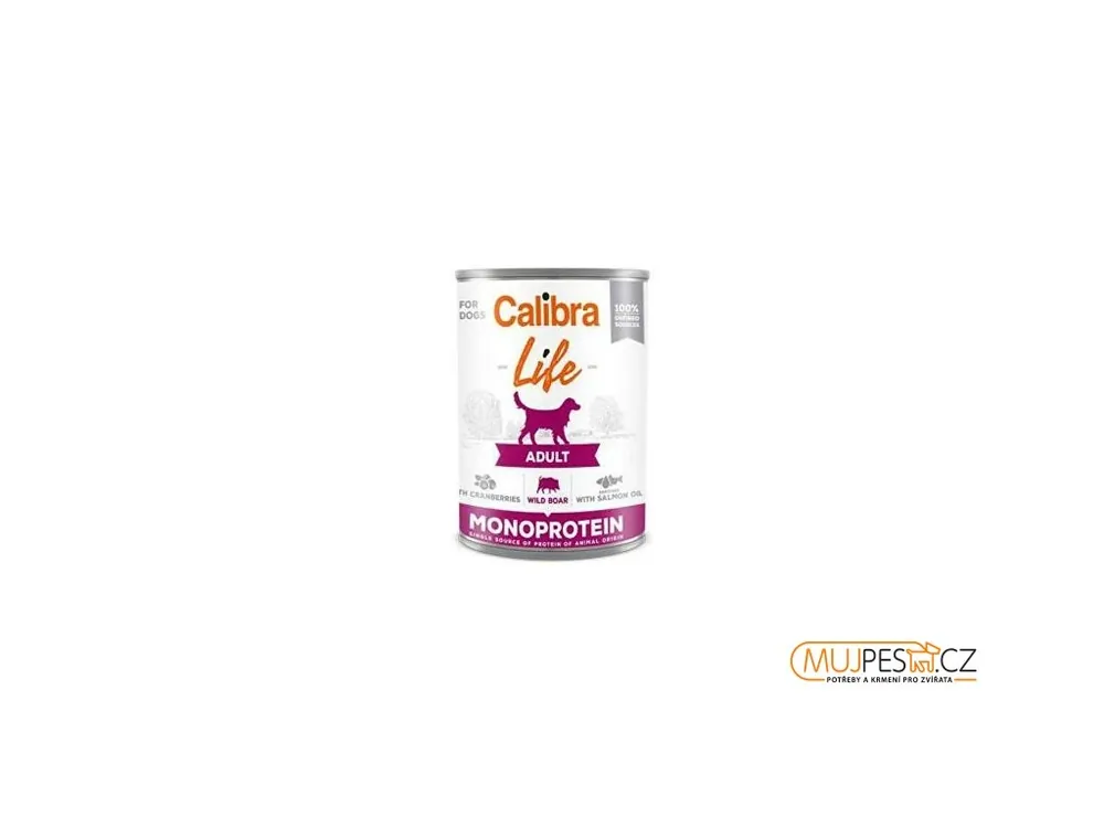 Akční Cena Calibra Dog Life konz.Adult Wild boar with cran. 400g