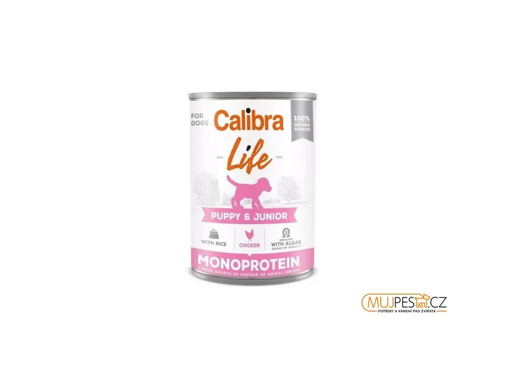 Hit Sezóny Calibra Dog Life konz.Puppy&Junior Chicken&rice 400g