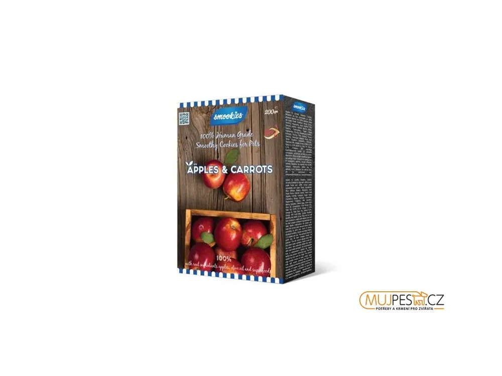 SMOOKIES Premium APPLE - jablkové sušenky 100% human grade, 200g Víkendová Akce