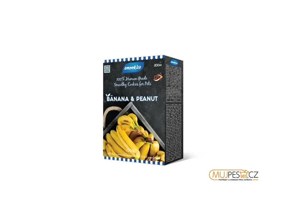 SMOOKIES Premium BANANA - banánové sušenky 100% human grade, 200g Jen Po Omezenou Doba