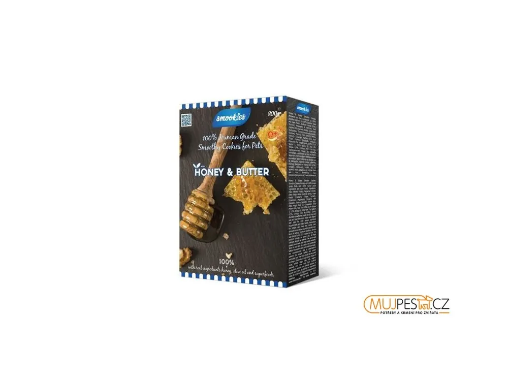 Jen Po Omezenou Doba SMOOKIES Premium HONEY - medové sušenky 100% human grade, 200g