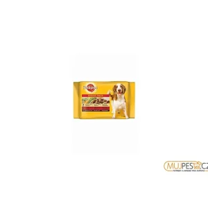 Pedigree kapsa Adult kuře+zelenina/hovězí+zel 2+2x100g Vrácení Zdarma