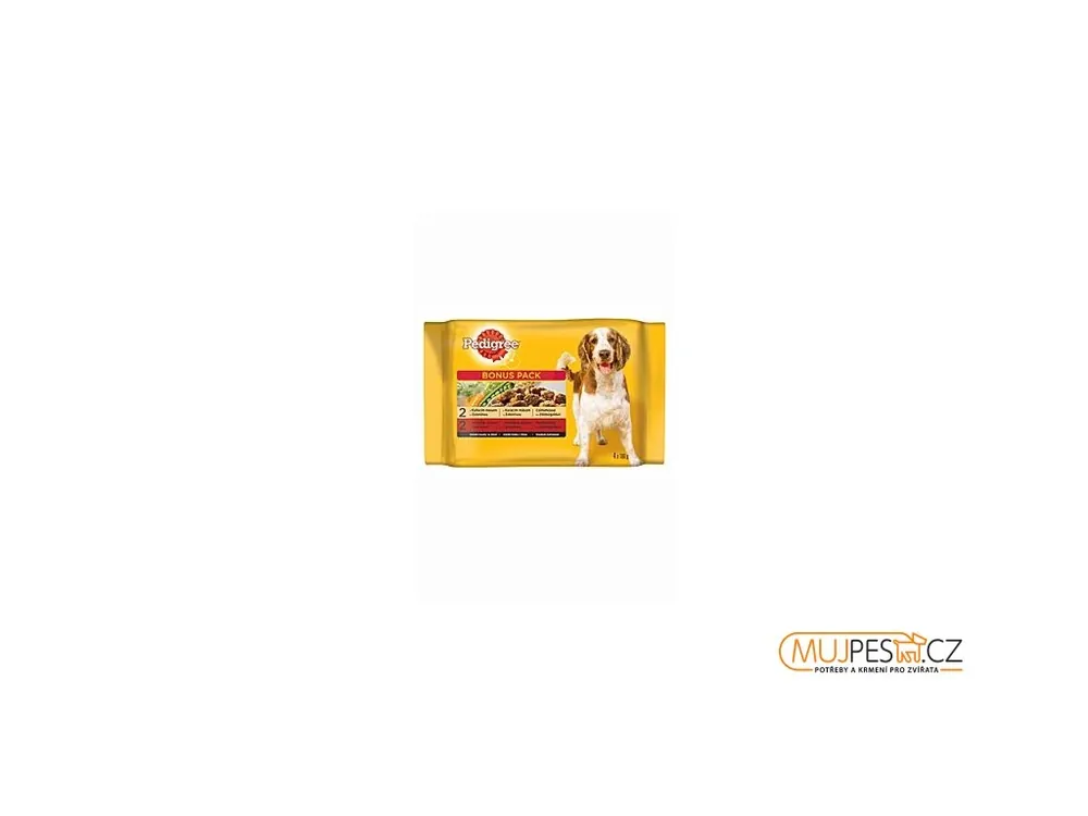 Pedigree kapsa Adult kuře+zelenina/hovězí+zel 2+2x100g Vrácení Zdarma