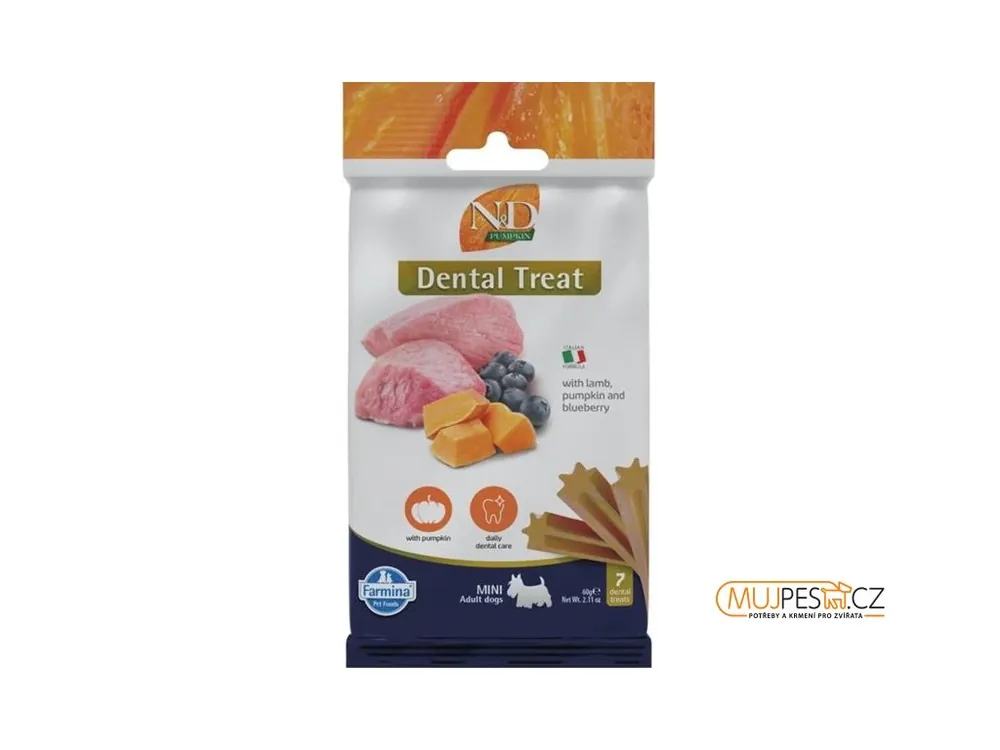 Top Prodej N&D PUMPKIN Dog Dental Snack Lamb Mini 60 g