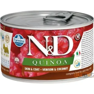Nízká Cena N&D QUINOA Dog konz. Venison & Coconut Mini 140 g
