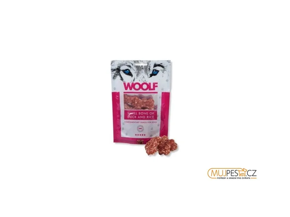 Nejprodávanější WOOLF pochoutka small bone of duck and rice 100g