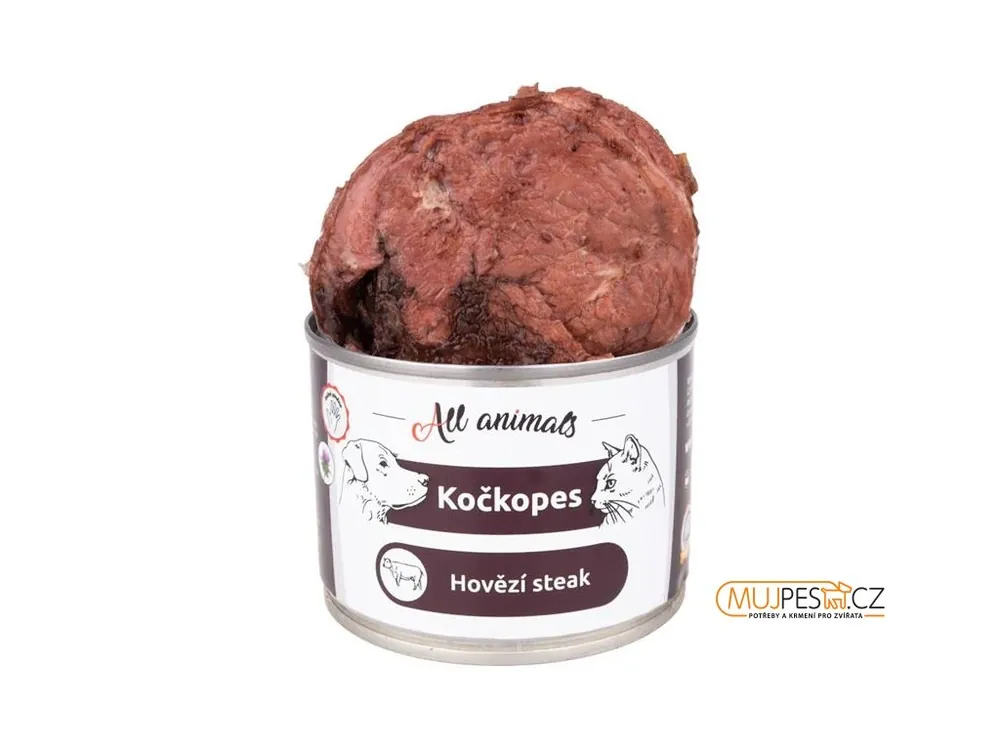 Speciální Cena ALL ANIMALS Kočkopes konz. hovězí steak 200g