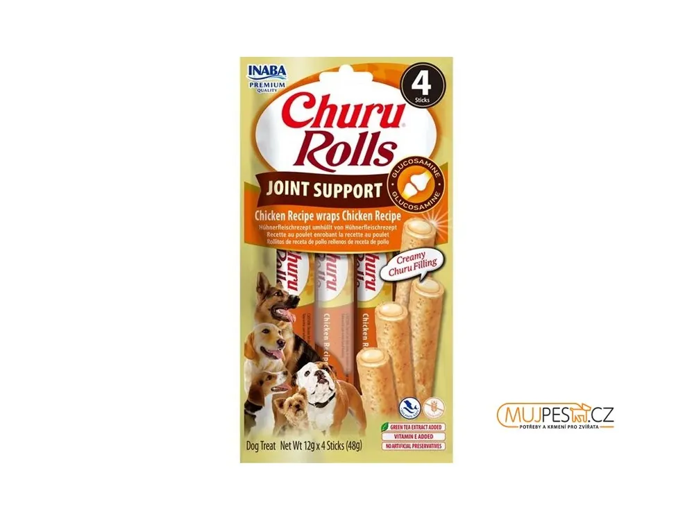 Originální Inaba Churu Rolls Joint Support dog snack kuře 4 x 12 g