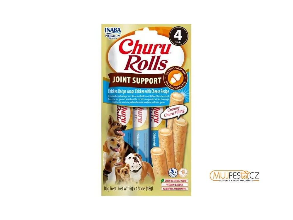Inaba Churu Rolls Joint Support dog snack kuře a sýr 4 x 12 g Rychlé Dodání
