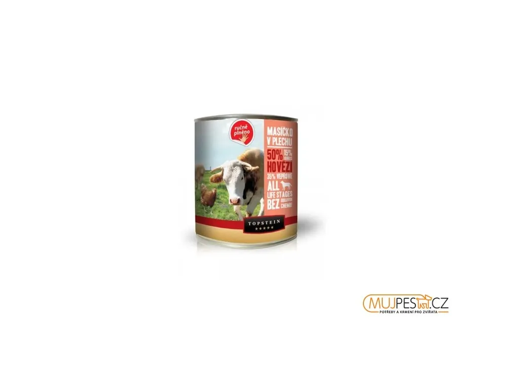 TOPSTEIN Masíčko v plechu hovězí 850g Finální Výprodej