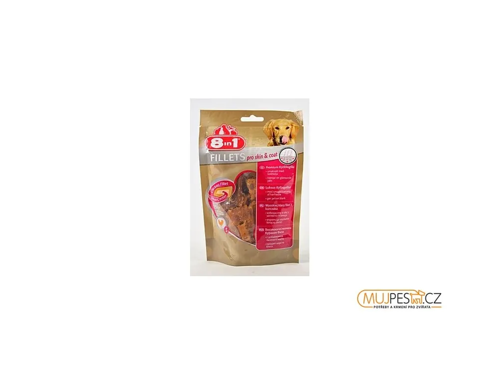 Oblíbený Pochoutka 8in1 Fillets pro skin&coat S 80g