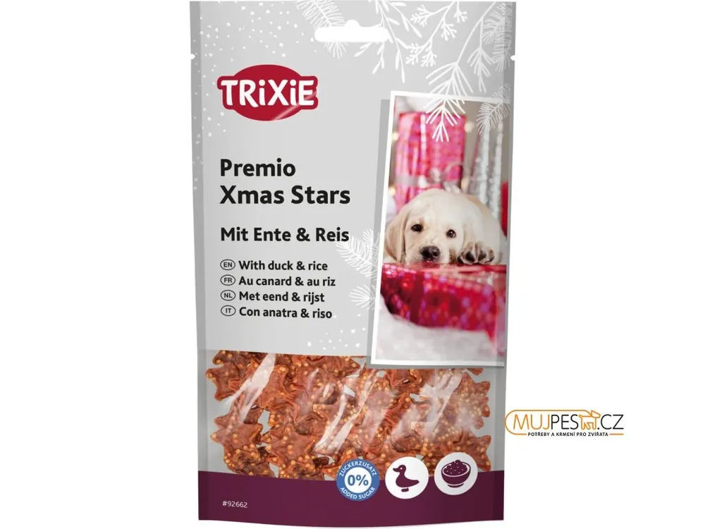 PREMIO Xmas Stars, vánoční pamlsek kachna s rýží, 100 g Hit Sezóny
