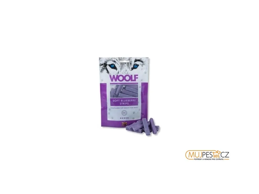 WOOLF pochoutka soft blueberry strips 100g Nakupujte Hned