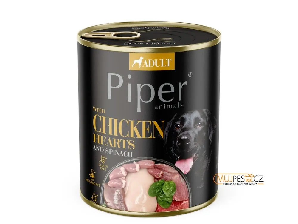 Časově Omezené PIPER s kurecími srdícky a hnedou rýží, konzerva p
