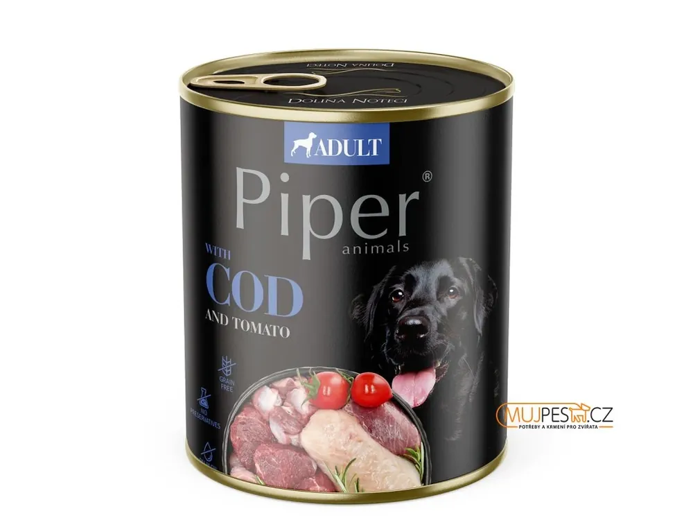PIPER s treskou, konzerva pro psy 800g Vysoce Kvalitní