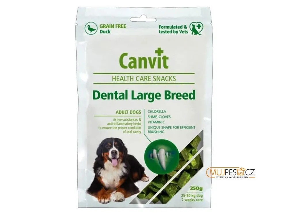 Canvit Snacks Dental Large Breed-Duck 250g Cenová Bomba