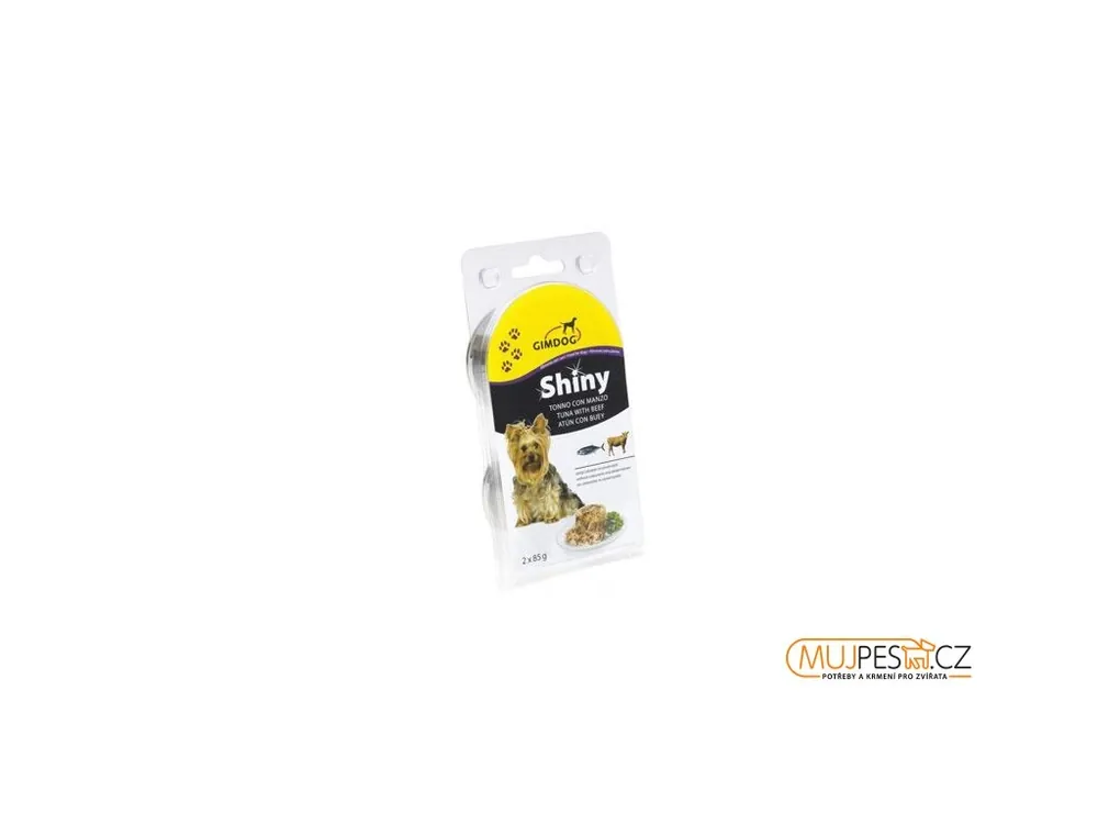 Gimdog konz. ShinyDog tuňák/hovězí 2x85g Expresní Doručení