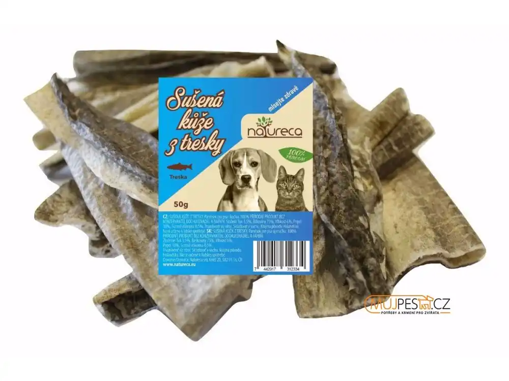 NATURECA pochoutka Treska kůže sušená 50g Expresní Doručení