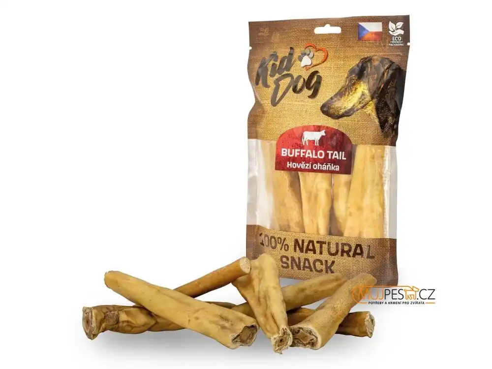 KIDDOG 100% Natural Snack, hovězí oháňka natural s kůží 12 cm / 200 g Cenově Výhodný