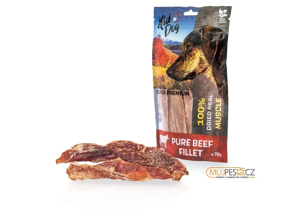 KIDDOG SUPER PREMIUM 100% hovězí čistá svalovina bez aditiv 70 g Sezónní Sleva