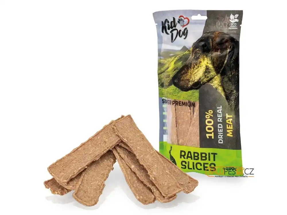 Vysoce Kvalitní KIDDOG SUPER PREMIUM 100% králík - maso bez aditiv 100 g