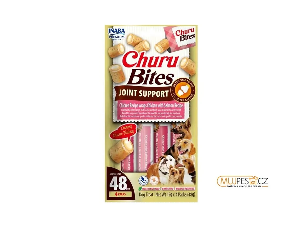 Cenová Bomba Inaba Churu Bites Joint Support dog snack kuře a losos 4 x 12 g