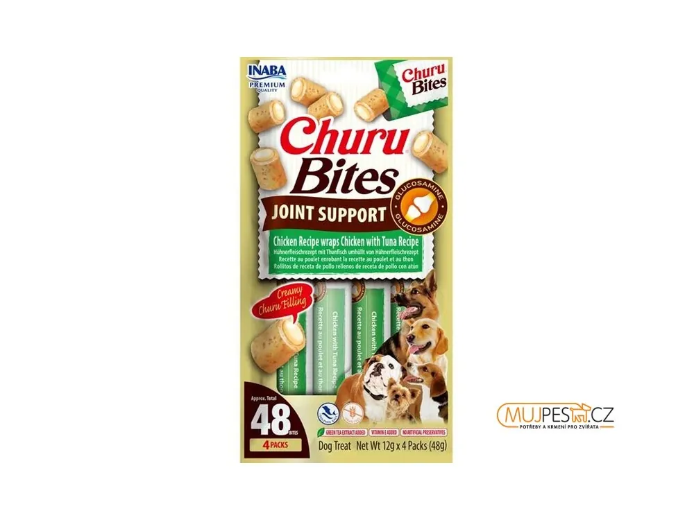 Inaba Churu Bites Joint Support dog snack kuře a tuňák 4 x 12 g Dokud Zásoby Vydrží