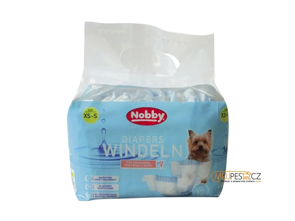 Nízká Cena Nobby papírové pleny pro feny XS-S 20-28cm (12 ks)
