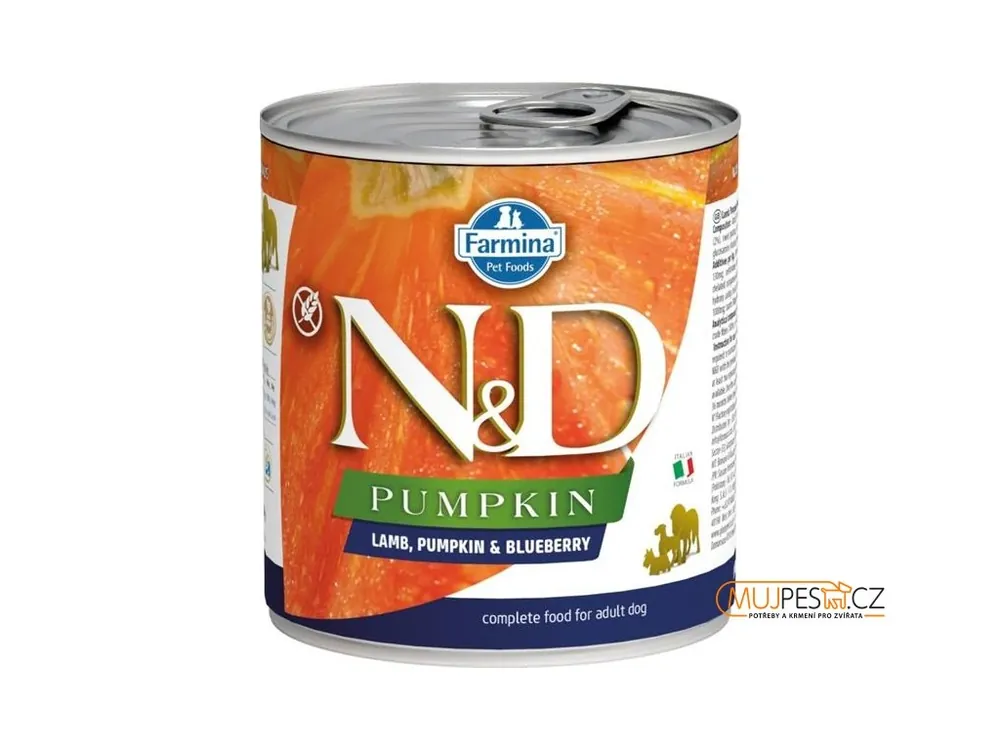 N&D PUMPKIN Dog konz. Lamb, Pumpkin & Blueberry 285 g Víkendová Akce