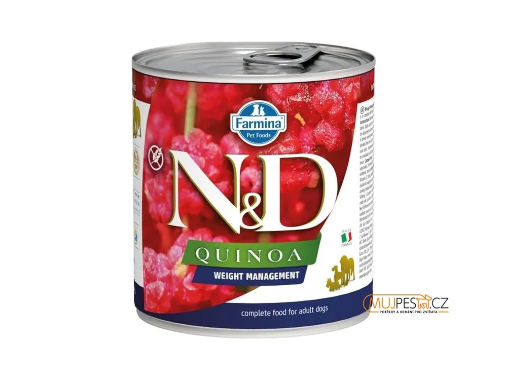 N&D QUINOA Dog konz. Weight Management Lamb & Broccoli 285 g Ověřený