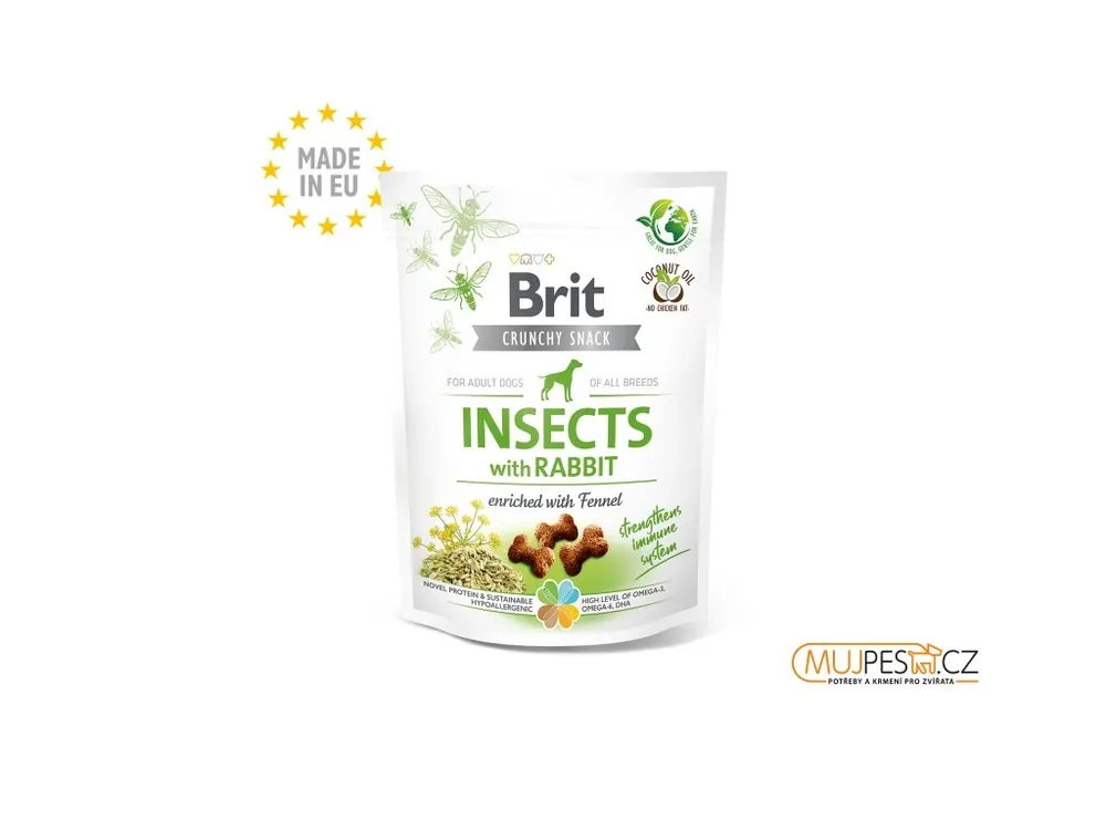 Brit Care Dog Crunchy Crack. Insec. Rabbit Fennel 200g Sezónní Sleva