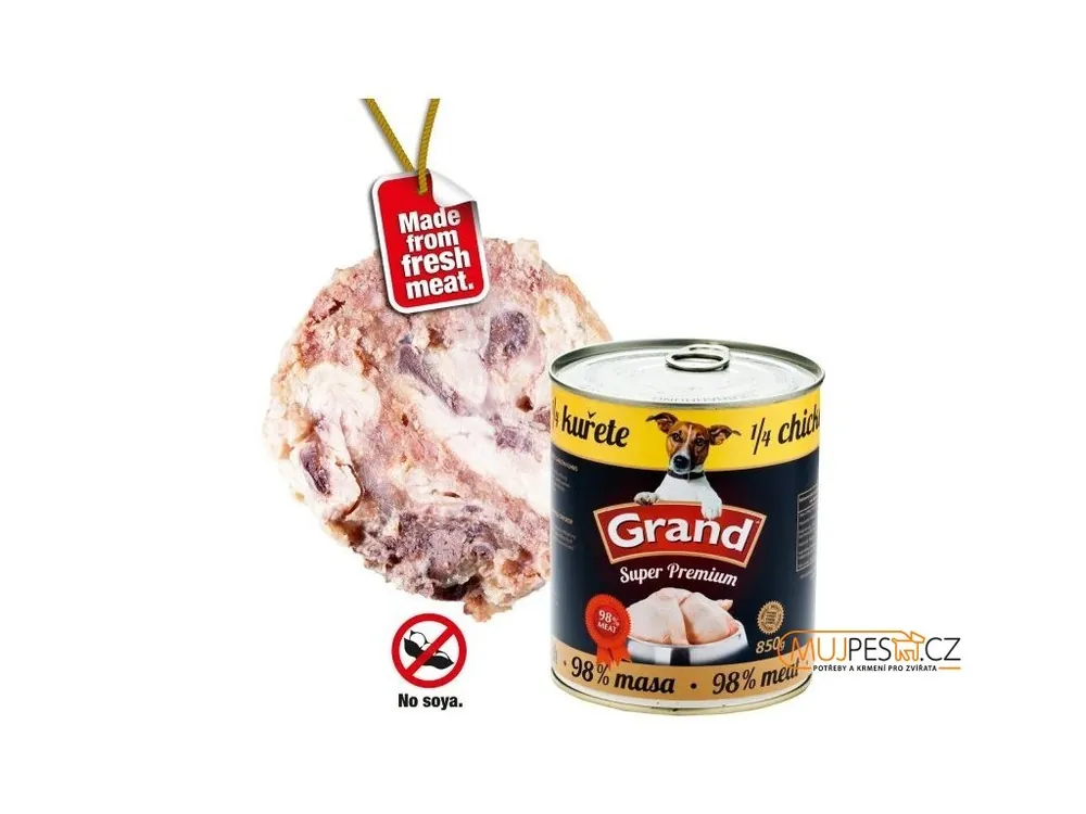 GRAND konz. pes Extra s 1/4 kuřete 850g Bezpečná Platba