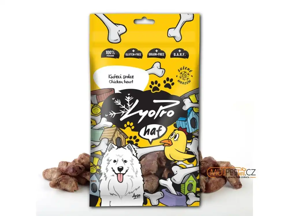 Ověřený Lyopro DOG poch. mrazem sušené Kuřecí srdce 50g