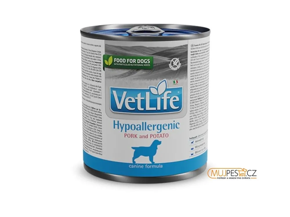 Vet Life Natural Canine konz. Hypoallergenic Pork & Potato 300 g Finální Výprodej