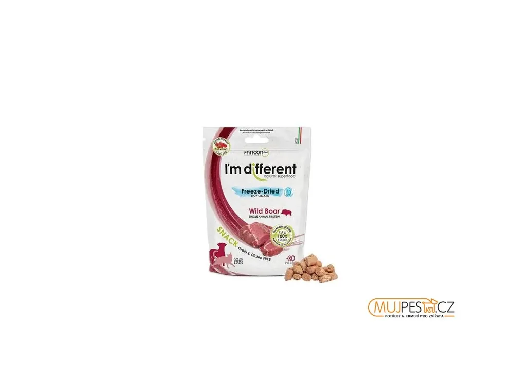 I´M DIFFERENT SNACK divočák - mrazem sušený pamlsek, 40 g Ověřený