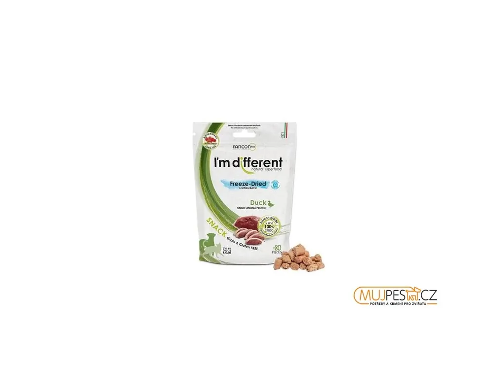 Víkendová Akce I´M DIFFERENT SNACK kachna - mrazem sušený pamlsek, 40 g