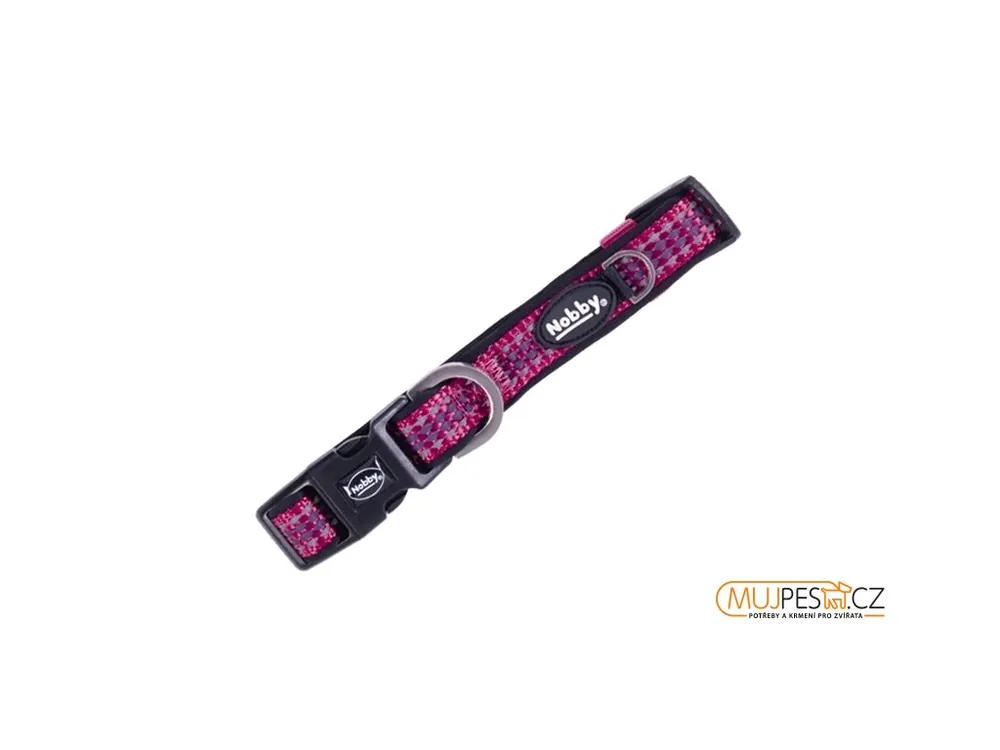 Akční Nabídka Nobby KALEA obojek nylon reflexní malina XS-S 25-35cm