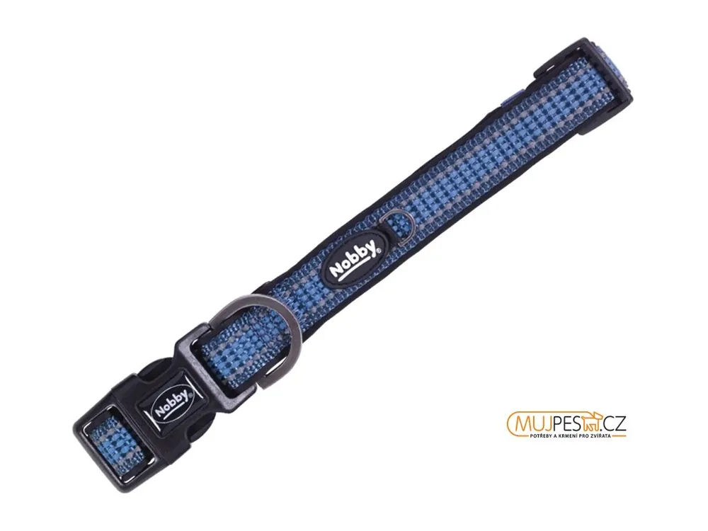 Víkendová Akce Nobby KALEA obojek nylon reflexní modrá XS-S 25-35cm