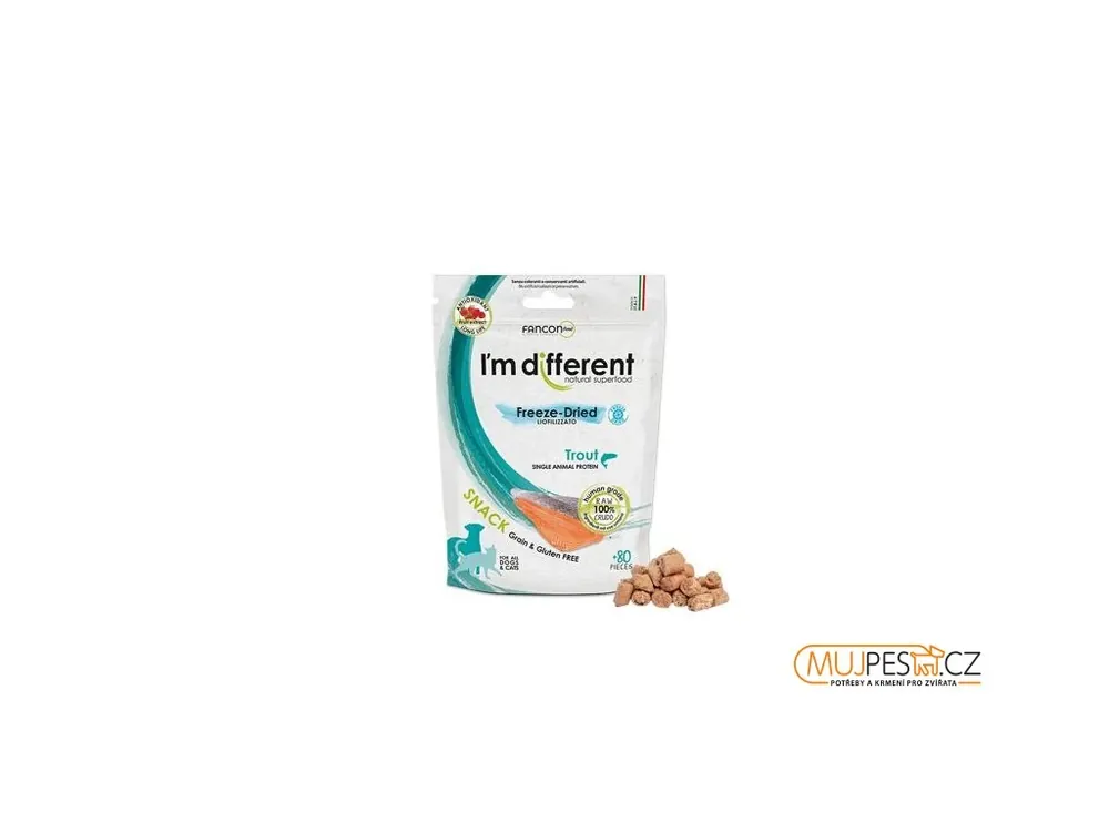 Nejprodávanější I´M DIFFERENT SNACK pstruh - mrazem sušený pamlsek, 40 g