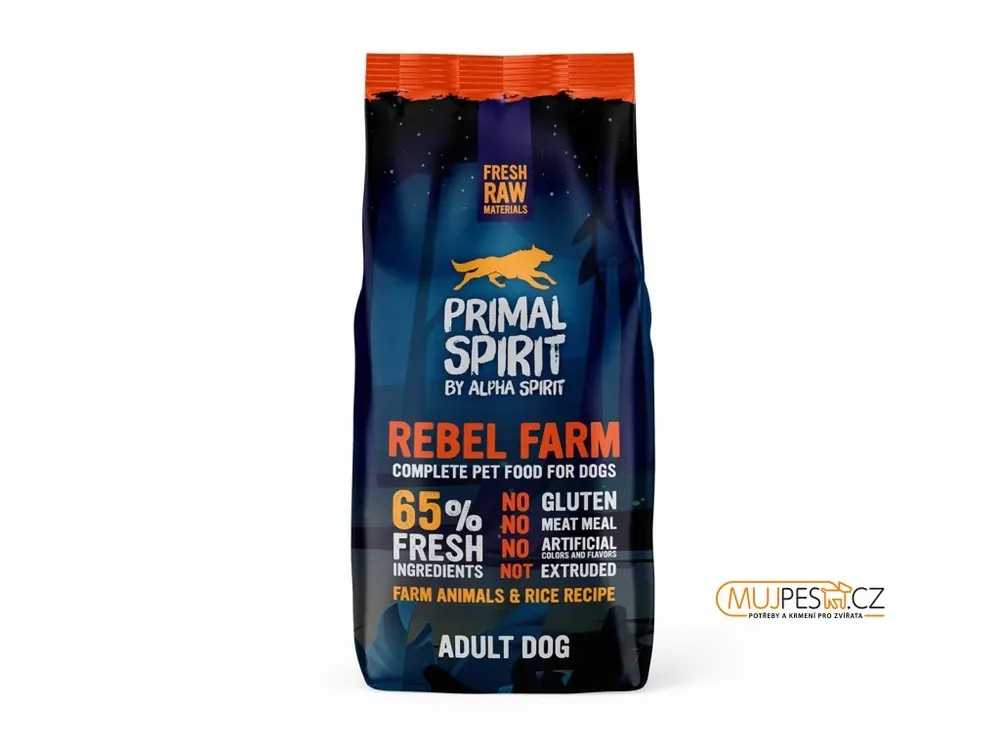 Primal Spirit Dog 65% Rebel Farm Vysoce Kvalitní