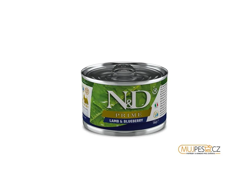 N&D DOG PRIME Adult Lamb & Blueberry Mini 140g + 140g ZDARMA Pouze Dnes