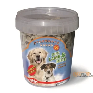 Aktuální Nobby Starsnack Duo Kyblík Pamlsky Pro Psa Jehně+Rýže 500G